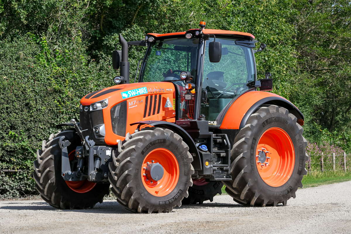 SW-Hire Kubota M7 154 Tractor on a farm track 